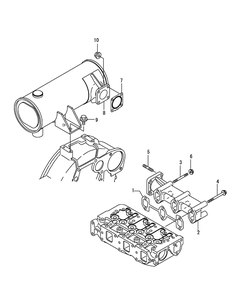 Yanmar 3tnv82a-Bdcb Exhaust Manifold Diagram and Parts List for S7232-D 53AY8DU8050-312HP Cub Cadet Lawn Tractor